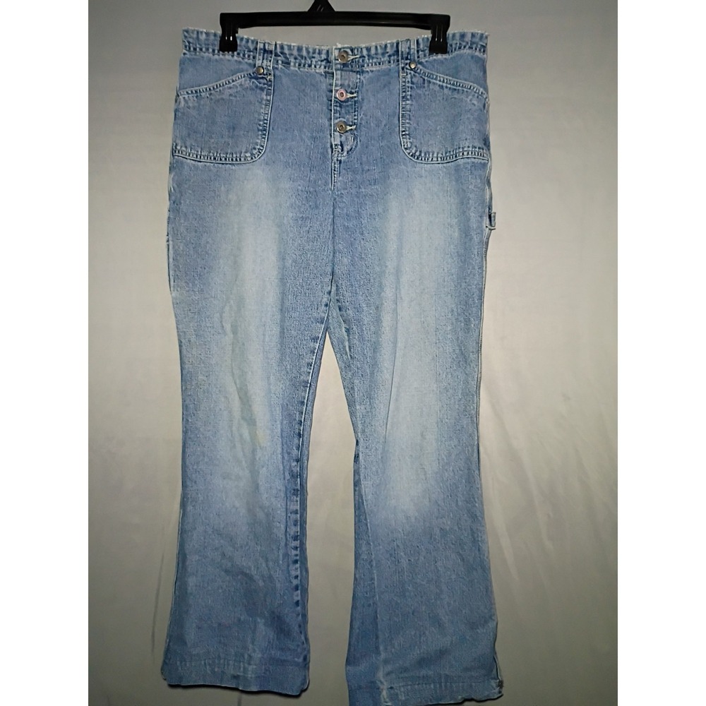 Hydraulic Jeans Womens 17 18 Blue High Rise Carpenter Flare Square Pocket Y2K